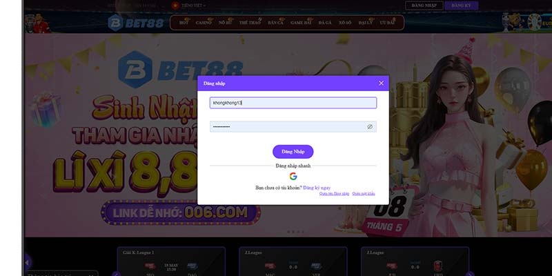 Lưu ý quan trọng nhất về quá trình đăng nhập BET88